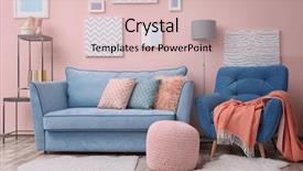  Presentation with sonar blue modern ship radar - Presentation design consisting of trend - modern living room interior background and a lemonade colored foreground