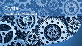  Presentation with color gears - Amazing presentation theme having trend-color-of-the-year backdrop and a teal colored foreground