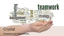  Presentation with business value - PPT theme with trend media focus market value background and a coral colored foreground