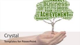  Presentation with green tree - Amazing PPT theme having trend media focus market value backdrop and a  colored foreground