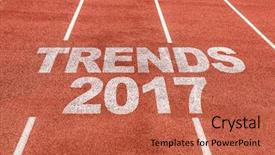  Presentation with running - PPT theme enhanced with trends 2017 written on running background and a red colored foreground