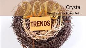  Presentation with future trends - Cool new PPT theme with trends 2018 concept backdrop and a gold colored foreground