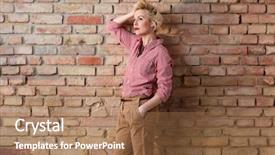  Presentation with woman praying over bible - Presentation theme enhanced with trends years - casual young woman posing background and a coral colored foreground