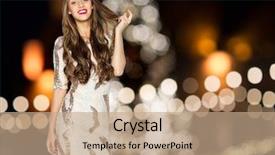  Presentation with fancy dress - PPT layouts enhanced with trends years - holidays hairstyle and people concept background and a  colored foreground