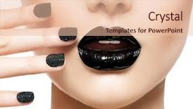  Presentation with nail art - Presentation consisting of trendy black caviar manicure background and a lemonade colored foreground