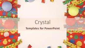  Presentation with colorful celebration - Presentation theme having trendy-colorful-celebration-text-frame background and a lemonade colored foreground