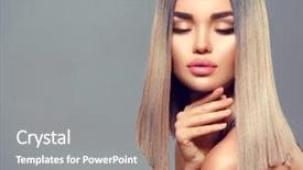  Presentation with beauty makeup - PPT layouts featuring trendy fashion hairstyle haircut ombre background and a gray colored foreground