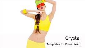  Presentation with colourful education - Theme having trendy girl posing in vivid background and a  colored foreground