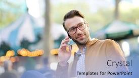  Presentation with park - Beautiful PPT layouts featuring trendy-guy-at-bryant-park backdrop and a light blue colored foreground