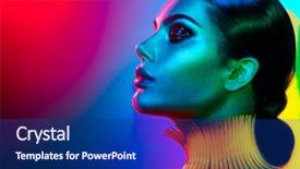  Presentation with design fashion - Amazing PPT layouts having trendy make-up art backdrop and a navy blue colored foreground