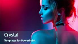  Presentation with design fashion - Cool new PPT theme with trendy make-up art backdrop and a ocean colored foreground