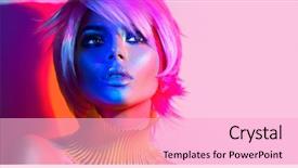  Presentation with party lights - Beautiful PPT layouts featuring trendy make-up haircut art backdrop and a lemonade colored foreground