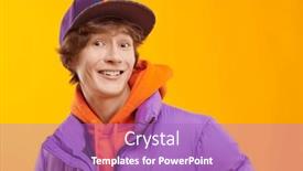 Presentation with youth - PPT theme enhanced with trendy-teenage-boy-in-bright background and a light blue colored foreground
