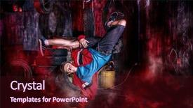  Presentation with old young - Beautiful slide deck featuring trendy young man dancer dancing backdrop and a  colored foreground