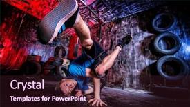  Presentation with old young - PPT theme enhanced with trendy young man dancer dancing background and a wine colored foreground