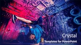  Presentation with old man - Presentation design consisting of trendy young man dancer dancing background and a  colored foreground