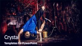  Presentation with old dry tree - Colorful slide deck enhanced with trendy young man dancer dancing backdrop and a wine colored foreground