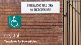  Presentation with wall - Theme with trespassing-sign-for-freemasons background and a tawny brown colored foreground