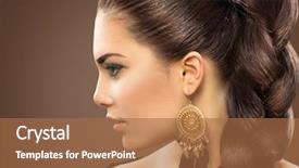  Presentation with beautiful skin - PPT theme having fashion model girl portrait perfect background and a coral colored foreground