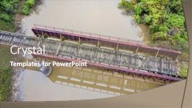  Presentation with railway - Amazing presentation having trestle-of-abandoned-railway backdrop and a coral colored foreground