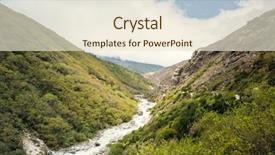  Presentation with blue mountain - Colorful presentation theme enhanced with trevel - mountain valley with beautiful blue backdrop and a lemonade colored foreground