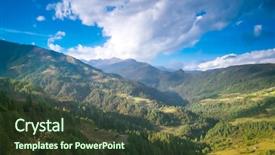  Presentation with coral reefs blue water beautiful sky - Audience pleasing presentation theme consisting of trevel - mountain valley with beautiful blue backdrop and a tawny brown colored foreground