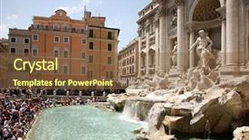  Presentation with rome - Cool new slides with trevi fountain - famous landmark in rome italy backdrop and a tawny brown colored foreground