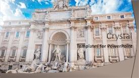  Presentation with rome italy - Cool new slides with trevi-fountain-in-rome-italy backdrop and a mint green colored foreground
