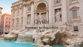  Presentation with baroque - Beautiful PPT theme featuring trevi-fountain-the-largest-baroque backdrop and a coral colored foreground