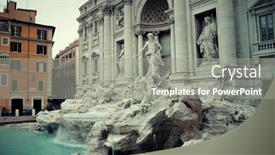  Presentation with rome italy - Presentation with trevi-fountain-with-baroque-style background and a gray colored foreground