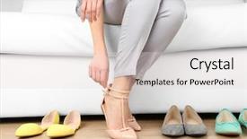  Presentation with shoes - Slides featuring trying on shoes by elegant background and a lemonade colored foreground