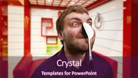  Presentation with nose - Audience pleasing slide set consisting of tri tip dinner - adult man holds a spoon backdrop and a wine colored foreground