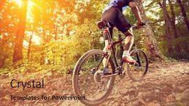  Presentation with trial - Colorful PPT layouts enhanced with trial - biking - rear wheel backdrop and a coral colored foreground