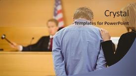  Presentation with court gavel - Amazing slide deck having trial - judge about to bang gavel backdrop and a yellow colored foreground