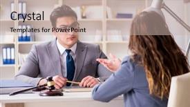  Presentation with lawyer client - Colorful presentation enhanced with trial - lawyer discussing legal case backdrop and a soft green colored foreground