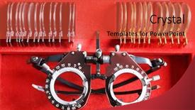  Presentation with trial - Presentation theme with prism cylinder concept - trial frame with lenses background and a red colored foreground