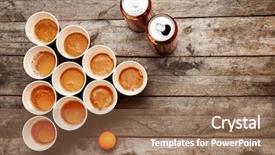  Presentation with triangle - Theme consisting of triangle - plastic beer pong cups background and a coral colored foreground