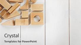  Presentation with white parents and black children - Audience pleasing slide deck consisting of square circle triangle - wooden children's cubes on white backdrop and a white colored foreground