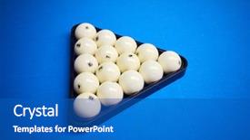  Presentation with triangle - Amazing PPT layouts having triangle rack with balls set backdrop and a teal colored foreground