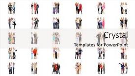  Presentation with achievement - PPT theme enhanced with triangle relationship - achievement idea together we stand background and a  colored foreground