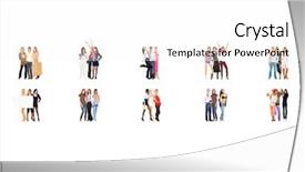  Presentation with business culture - Presentation enhanced with triangle relationship - business picture office culture background and a  colored foreground