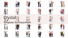  Presentation with groups - Presentation design featuring triangle relationship - corporate teamwork isolated groups background and a  colored foreground