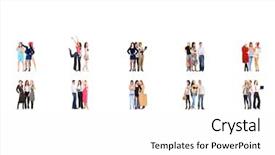  Presentation with fail teamwork - Colorful slide set enhanced with triangle relationship - corporate teamwork many colleagues backdrop and a white colored foreground