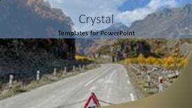 Presentation with highway road sign - Presentation design having triangle-road-works-sign background and a  colored foreground