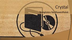  Presentation with triangle - PPT theme consisting of triangle square box - electronic mark on cardboard fine background and a  colored foreground