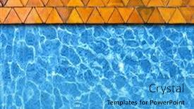  Presentation with triangle - Beautiful slide set featuring triangle stone pavement with pool edge background backdrop and a light blue colored foreground