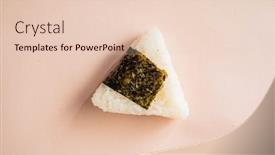  Presentation with color - PPT theme enhanced with triangular-onigiri-on-the-color background and a lemonade colored foreground
