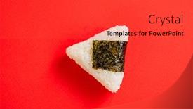  Presentation with color - Beautiful PPT theme featuring triangular-onigiri-on-the-color backdrop and a dark gray colored foreground