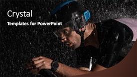  Presentation with atmosphere - Slide deck consisting of triathlete-braving-the-rain background and a black colored foreground