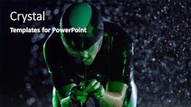  Presentation with dark night - Presentation featuring triathlete-braving-the-rain background and a black colored foreground